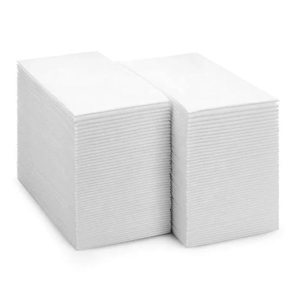 Serviette airlaid façon lin 30×43, blanc