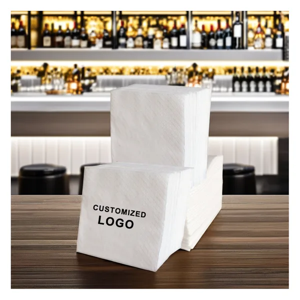 Serviette cocktail blanche, 1 à 4 plis