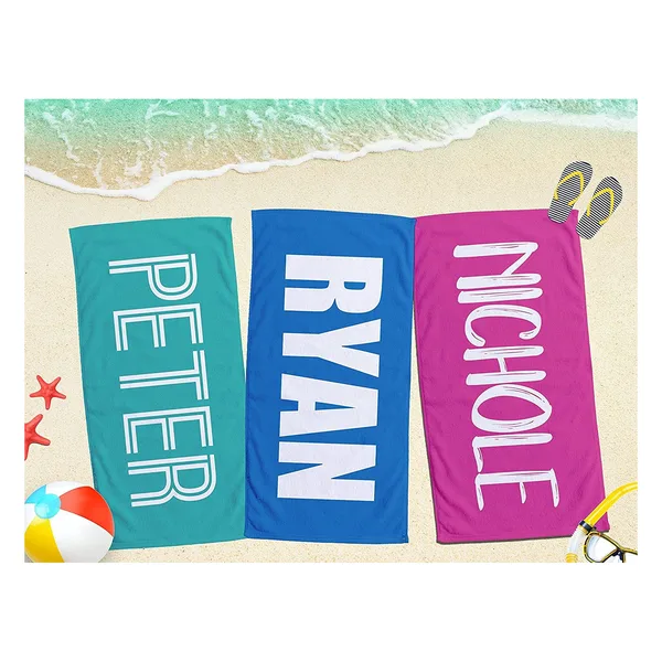 Serviette de plage microfibre 75×150, dès 5 pièces