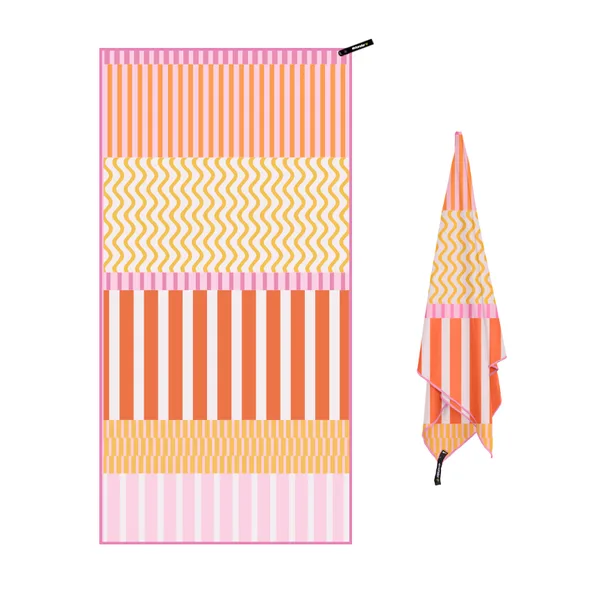 Serviette de plage microfibre sublimée, rayures, 40×80 à 80×160