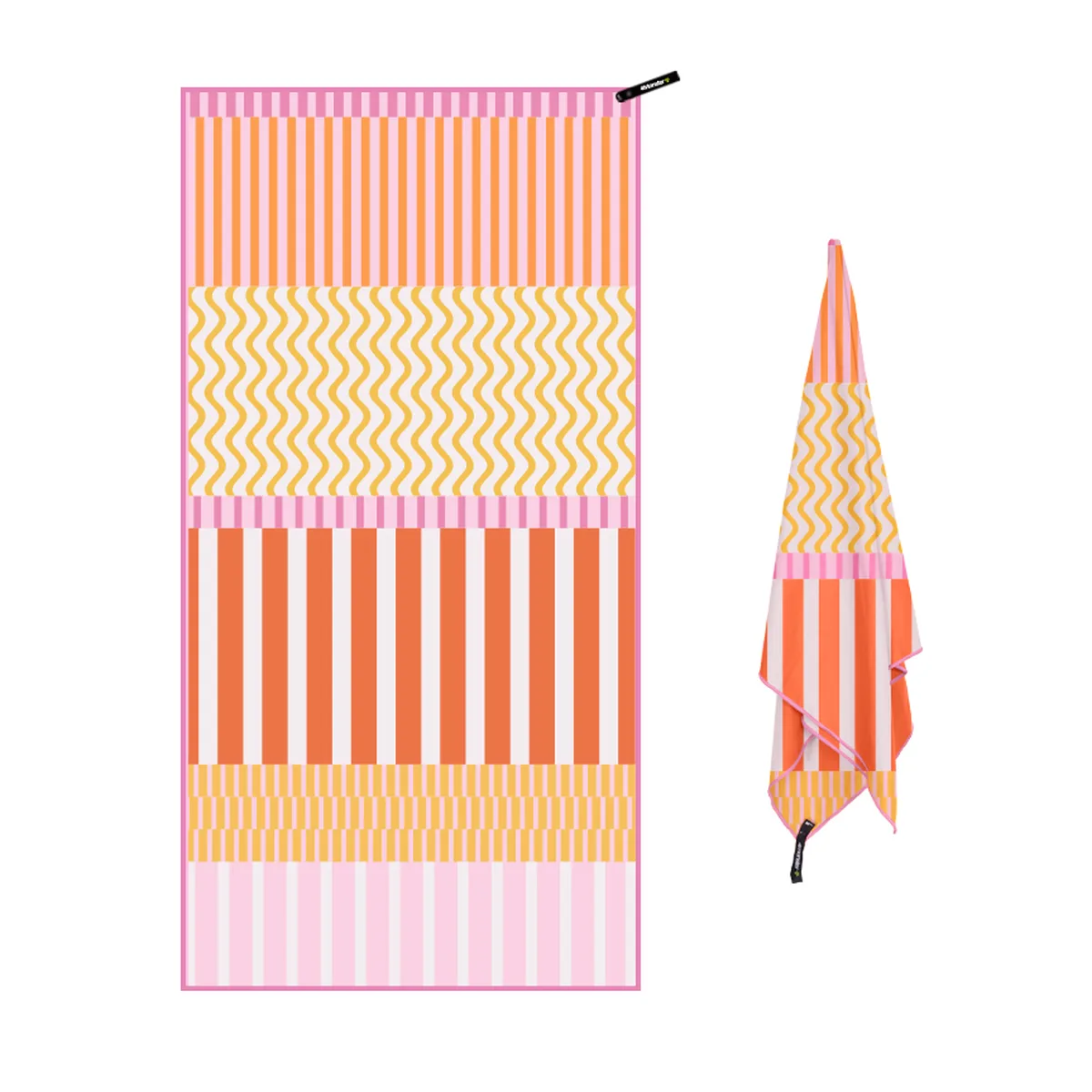 Serviette de plage microfibre sublimée, rayures, 40×80 à 80×160