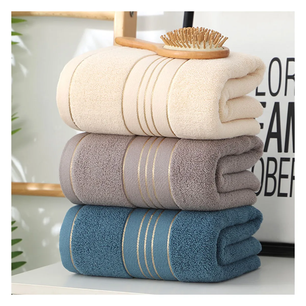 Serviette satinée 35×75, coton 300-450 g/m², 3 coloris