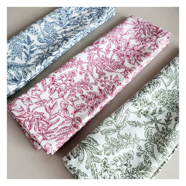 Serviette de table coton, imprimé Toile de Jouy, 45×45