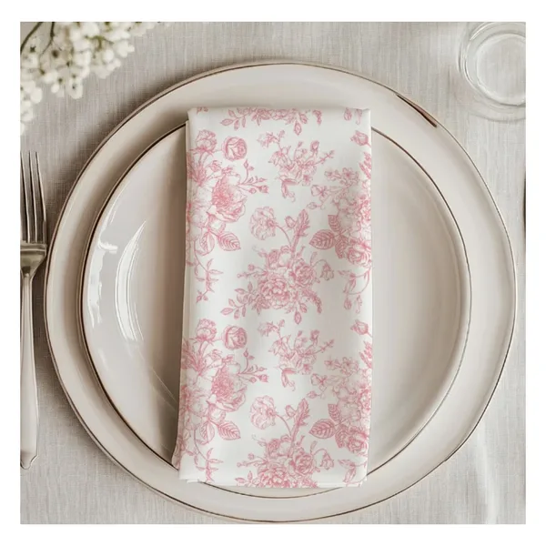 Serviette de table imprimée floral, 45×45 à 50×50, lavable, vue 3