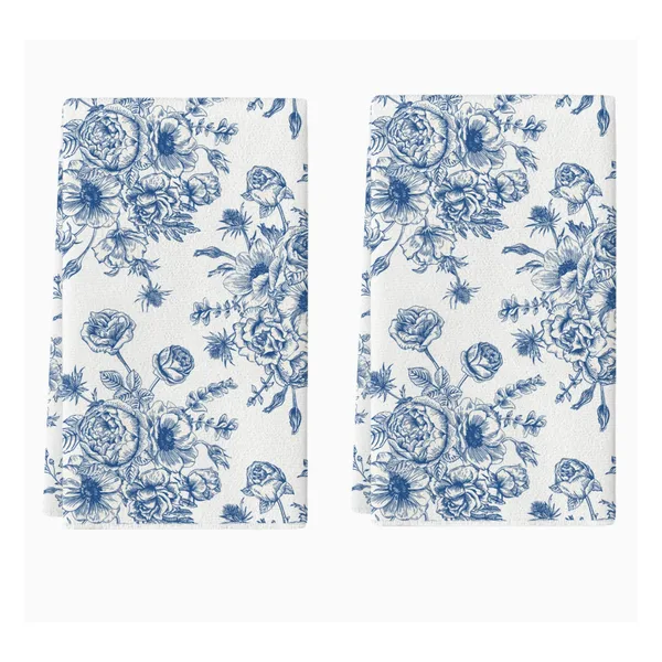 Serviette de table imprimée floral, 45×45 à 50×50, lavable, vue 4
