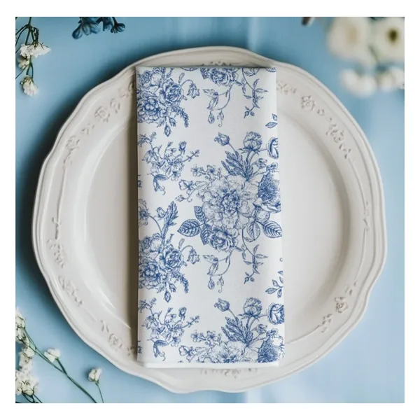 Serviette de table imprimée floral, 45×45 à 50×50, lavable
