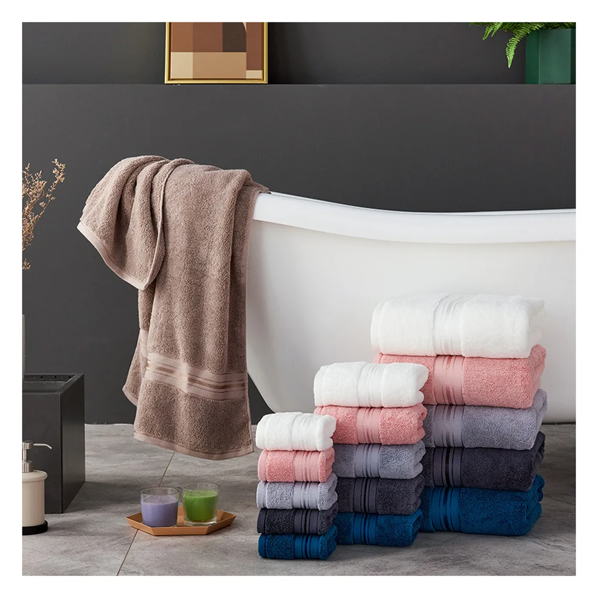 Serviette de toilette 35×75, coton 500-600 g/m², 6 coloris
